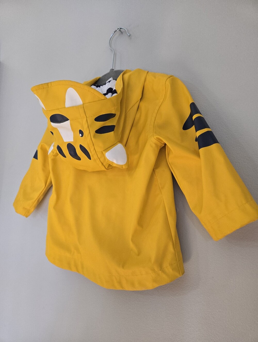 Little Me Baby Tiger Hooded Rain Jacket Yellow Size 12M